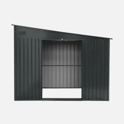Abrigo de jardim em metal acoplável com kit de ancoragem, 8,96m²