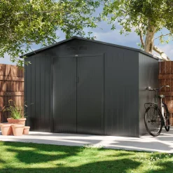 Abrigo de jardim em metal com kit de ancoragem 5,29m²