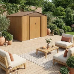 Abrigo de jardim em metal com kit de ancoragem 5,29m²