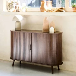 Aparador escandinavo com 2 portas de correr, 120cm