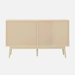 Aparador estilo escandinavo com efeito de madeira de 2 portas, 150cm