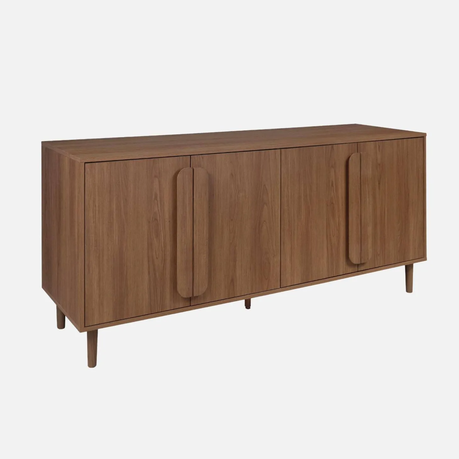 Aparador vintage efeito madeira em 4 portas, 160cm