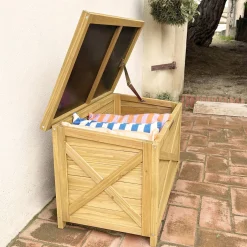 Arca de arrumação em madeira de abeto 100L