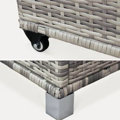 Baú de jardim com armazenamento de resina trançada, 790L, 170x82cm