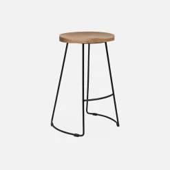 Banco alto de cozinha em madeira, 65cm, set de 4
