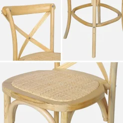 Banco alto de cozinha estilo bistrô em madeira, 65cm