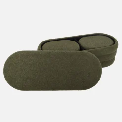 Banco baú com 2 puffes de arrumação boucle