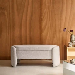 Banco baú, final de cama contemporâneo em tecido