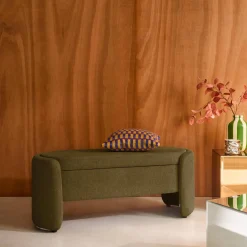 Banco baú, final de cama contemporâneo em tecido