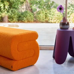 Banco design revestimento bouclé 1-2 lugares