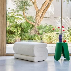 Banco design revestimento bouclé 1-2 lugares