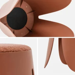 Banco empilhável em tecido bouclé, set de 4