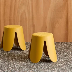 Banco empilhável infantil boucle texturizado, set de 2
