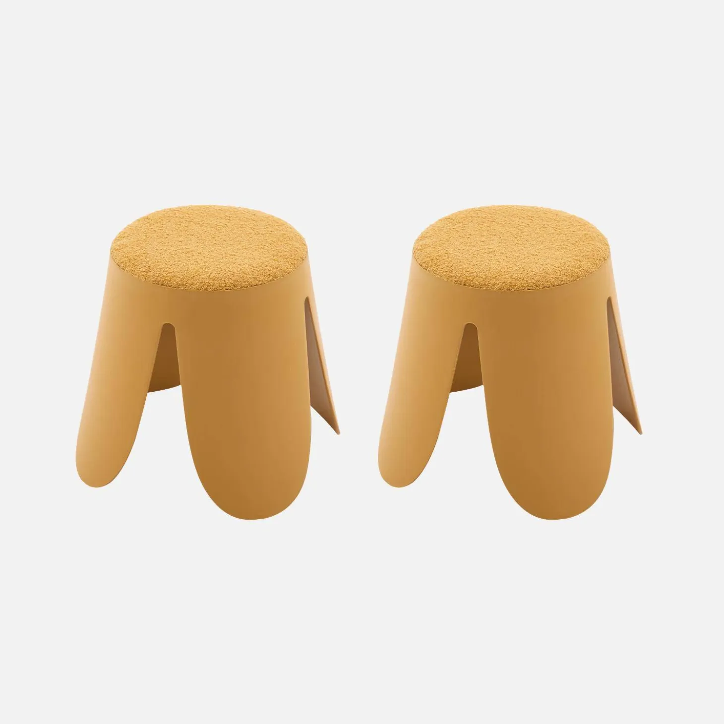 Banco empilhável infantil boucle texturizado, set de 2