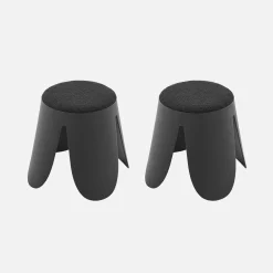 Banco empilhável infantil boucle texturizado, set de 2
