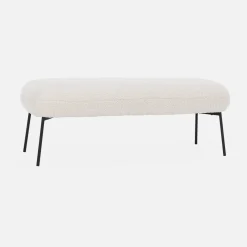 Banco, extremidade da cama com revestimento de boucle
