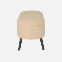 Banco, extremidade da cama com revestimento de boucle