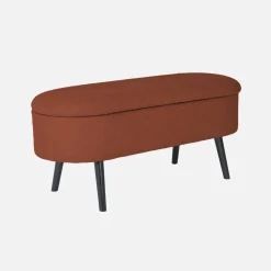 Banco, extremidade da cama com revestimento de boucle