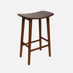 Banqueta de bar vintage em madeira de seringueira, set de 2