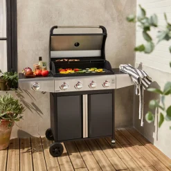 Barbecue a gás de 5 queimadores com 1 fogo lateral