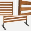 Biombo dobrável de madeira para exterior, 80 cm, interior/exterior