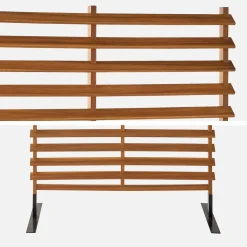 Biombo dobrável de madeira para exterior, 100cm, interior/exterior