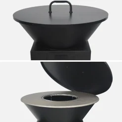 Braseiro com grelha e espaço de armazenamento, Ø81,5 cm + tampa e utensílios