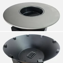 Braseiro com grelha e espaço de armazenamento, 81,5cm + capa protetora