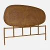 Cabeceira de cama em rattan escuro