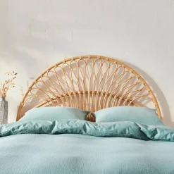 Cabeceira para cama de vime natural