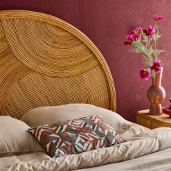 Cabeceira para cama de vime natural