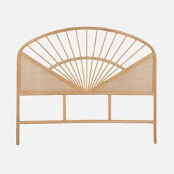 Cabeceira para cama de vime natural e cana