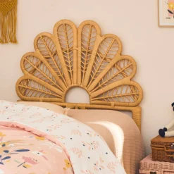 Cabeceira para cama de vime natural