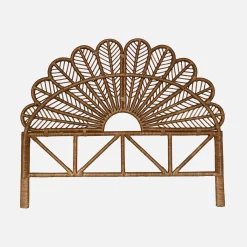 Cabeceira para cama em rotim escuro