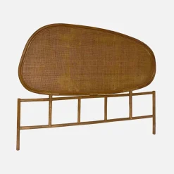 Cabeceira para cama em rotim escuro