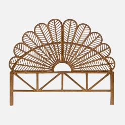 Cabeceira para cama em rotim escuro