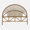 Cabeceira para cama em rotim escuro
