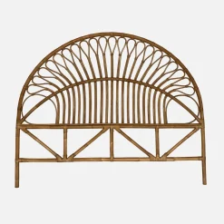 Cabeceira para cama em rotim escuro