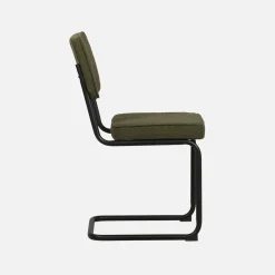 Cadeira cantilever em tecido bouclé com estrutura em aço, set de 2