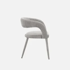 Cadeira contemporânea revestida em tecido, set de 2