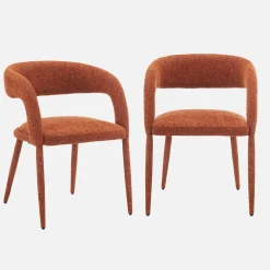 Cadeira contemporânea revestida em tecido, set de 2