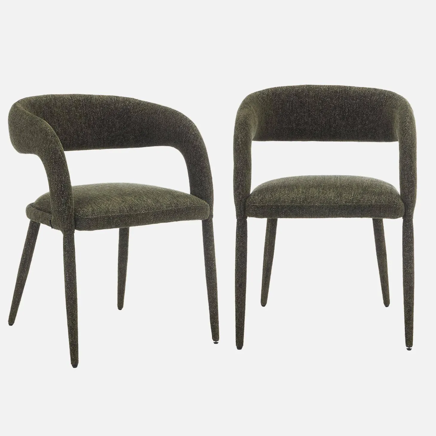 Cadeira contemporânea revestida em tecido, set de 2