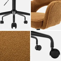 Cadeira de escritório boucle com rodízios
