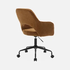 Cadeira de escritório boucle com rodízios