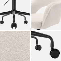 Cadeira de escritório boucle com rodízios