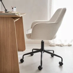 Cadeira de escritório boucle com rodízios