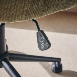 Cadeira de escritório com rodas ajustável de metal e tecido