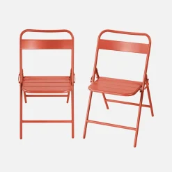Cadeira de jardim bistrô dobrável em aço, set de 2