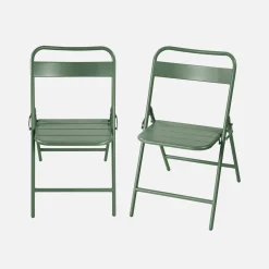 Cadeira de jardim bistrô dobrável em aço, set de 2
