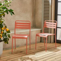 Cadeira de jardim bistrô em aço, set de 2